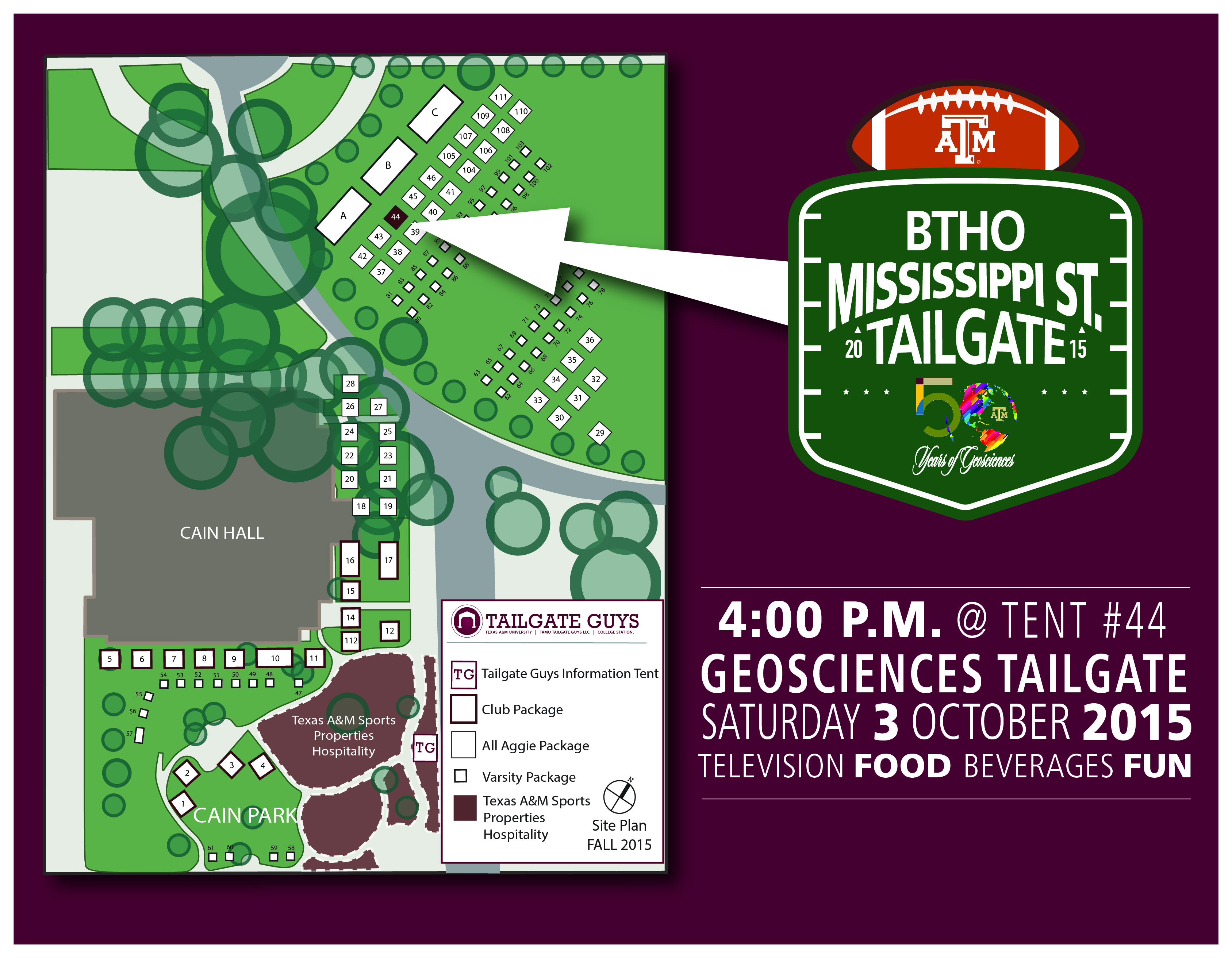 Tailgate Information and Map
